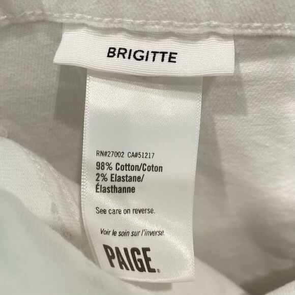 NWT Paige Brigitte Fashion Patch Pocket Crisp White Jeans - Size: 27 - Picture 8 of 13